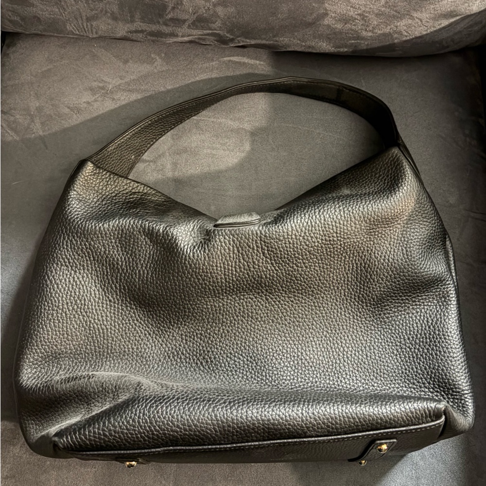 Dooney & Bourke Black Pebbled Leather Hobo with Gold Hardware - Picture 2 of 9